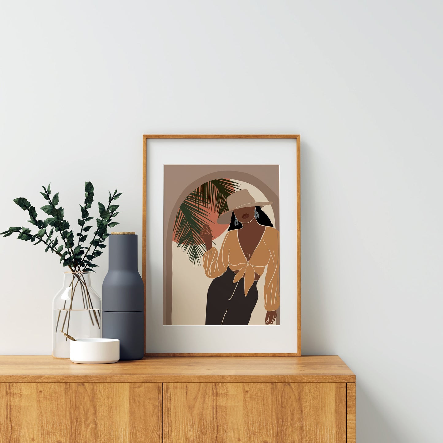 Woman art, African American art, Woman print, wall printable art, Black girl, black woman poster, mid century art, Afro wall decor.