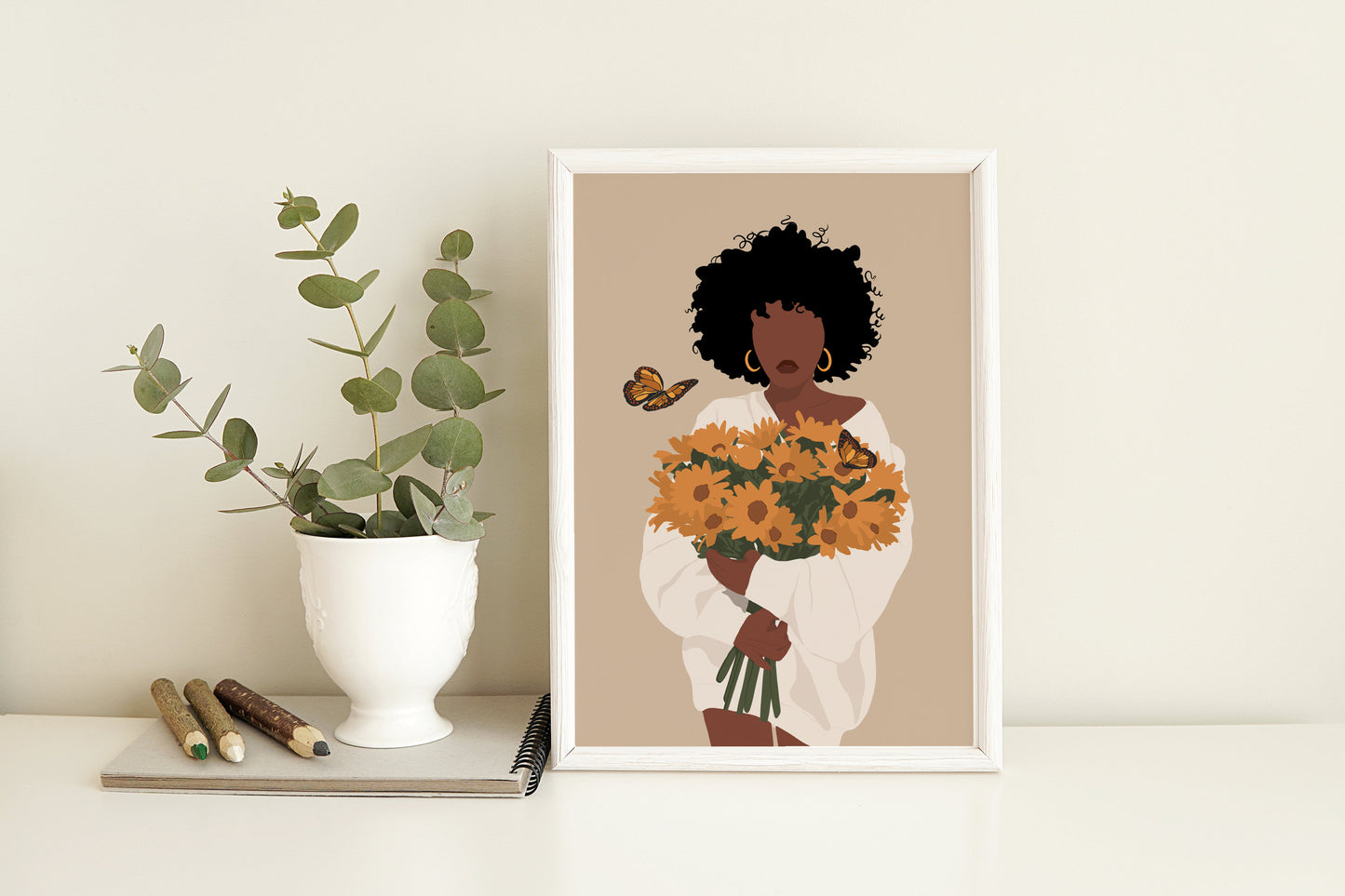 Black art, Black woman art, African American Art, Black Girl Art, Woman Art Decor, Modern Wall Art, Fashion Flower Art, Boho Wall Art.