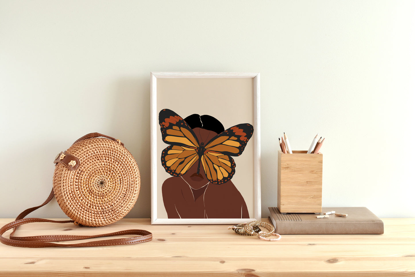 Black Woman Art, Black Art, Digital Downloads, Butterfly Lover, Butterfly Woman Art, Woman Poster, Black Girl Poster, Female Portrait Art.