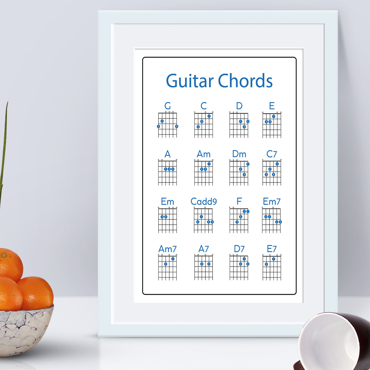 Guitar Chord Print | Learn to Play | Music | Gift | Poster | Chords | Birthday
