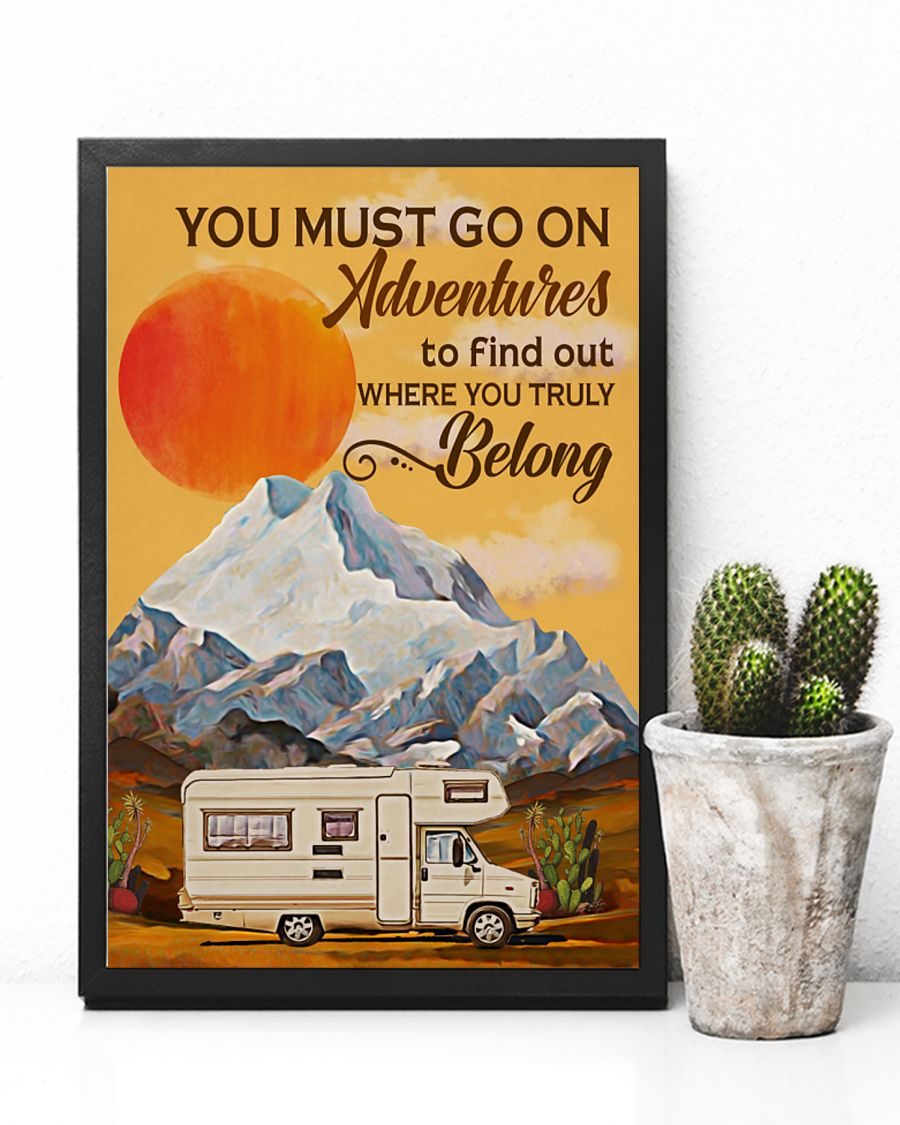Camping Travel RV Car Poster You Must Go On Adventures Vintage Room Home Decor Wall Art Gifts Idea - Mostsuit