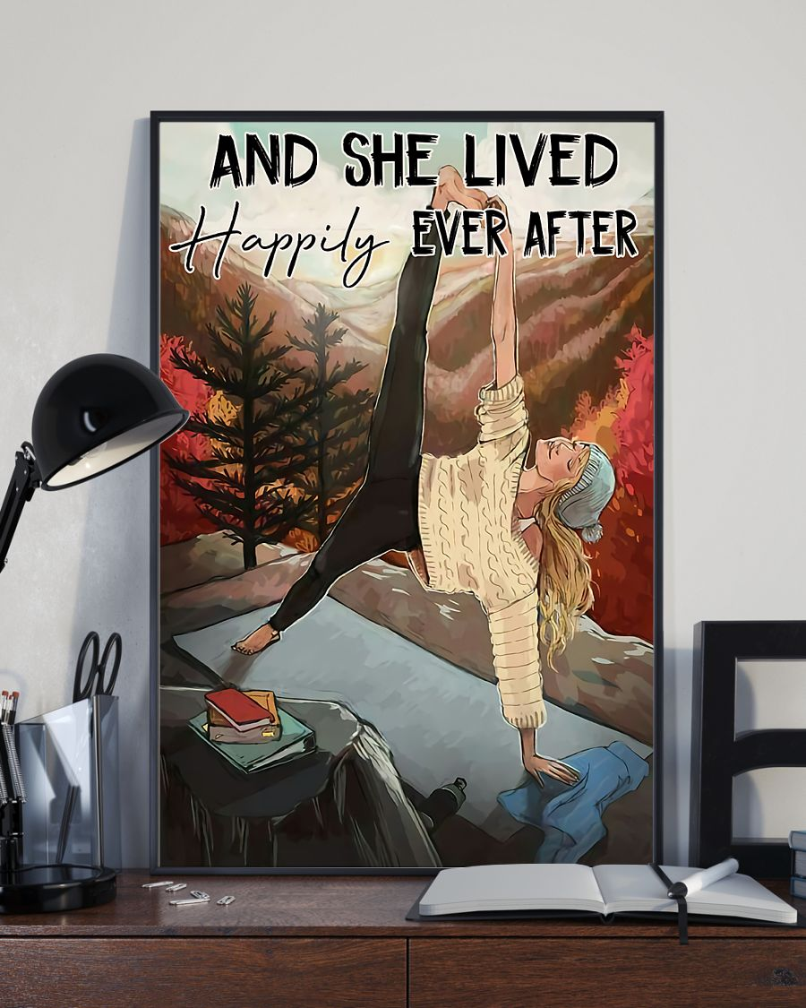 Yoga Book Poster And She Lived Happily Ever After Vintage Room Home Decor Wall Art Gifts Idea - Mostsuit