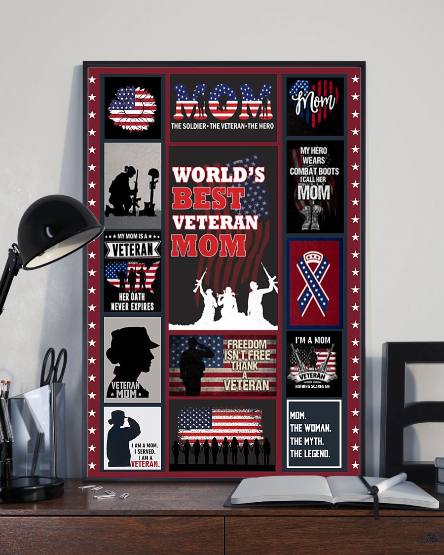 Proud Of Veteran Mom Canvas Prints Vintage Wall Art Gifts Vintage Home Wall Decor Canvas - Mostsuit
