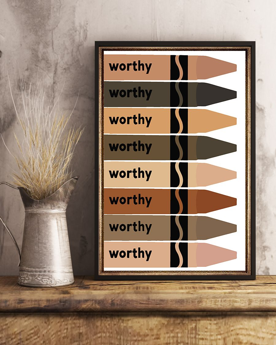 Equal Rights Your Are Worthy Crayons Classroom Teacher Poster Vintage Room Home Decor Wall Art Gifts Idea - Mostsuit