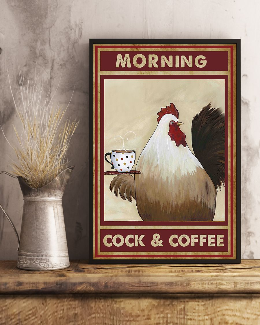 Chicken Morning Cock And Coffee Poster Farm Vintage Room Home Decor Wall Art Gifts Idea - Mostsuit