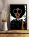 Black Girl Afro Women Coffee Loves Canvas Prints Vintage Wall Art Gifts Vintage Home Wall Decor Canvas - Mostsuit