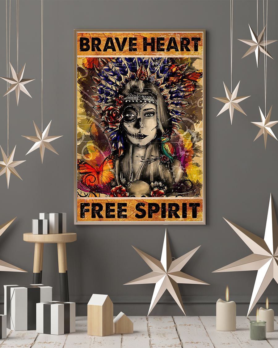 Native American Poster Brave Heart Free Spirit Vintage Room Home Decor Wall Art Gifts Idea - Mostsuit