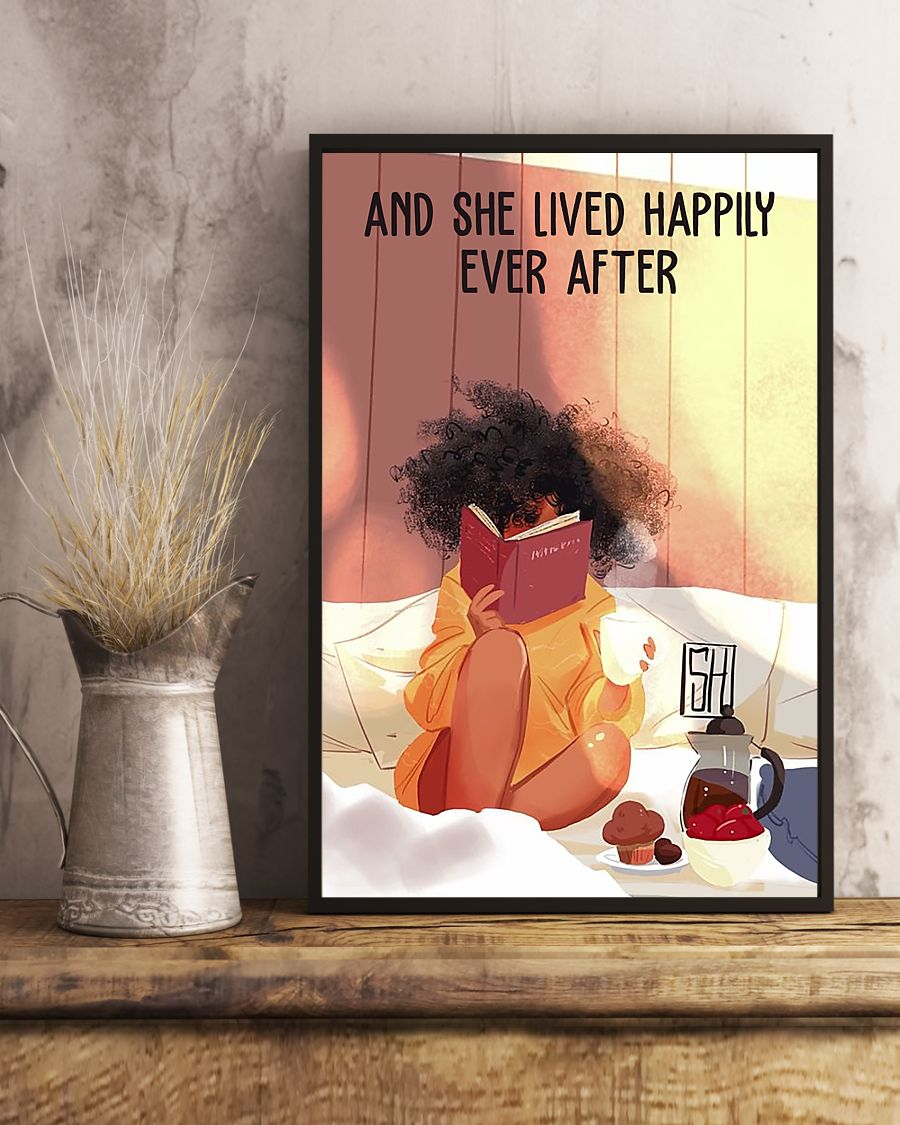 Book Tea Loves Poster And She Lived Happily Ever After Vintage Room Home Decor Wall Art Gifts Idea - Mostsuit