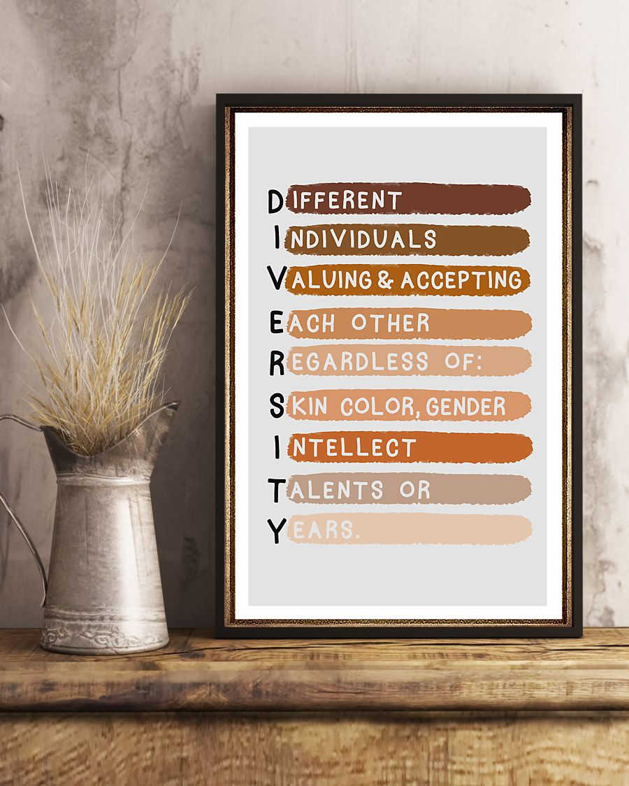 Diversity Definition Equal Rights Classroom Teacher Poster Vintage Room Home Decor Wall Art Gifts Idea - Mostsuit
