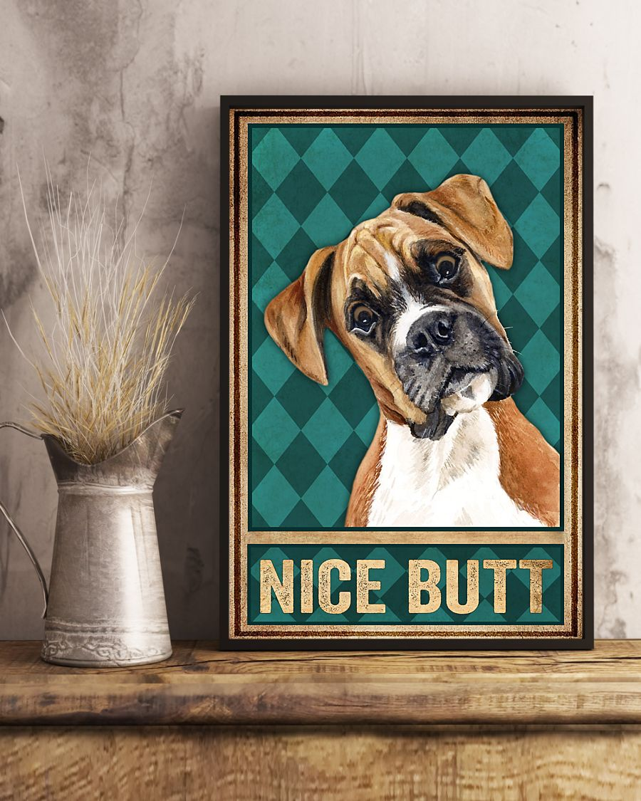Boxer Dog Nice Butt Funny Poster Dog Loves Vintage Room Home Decor Wall Art Gifts Idea - Mostsuit