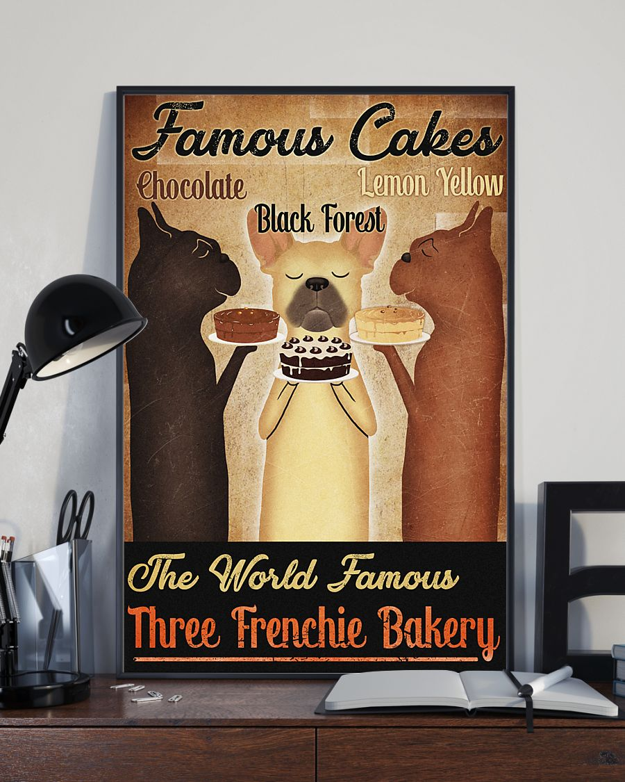 Famous Cakes French Bulldog Frenchie Bakery Poster Vintage Room Home Decor Wall Art Gifts Idea - Mostsuit