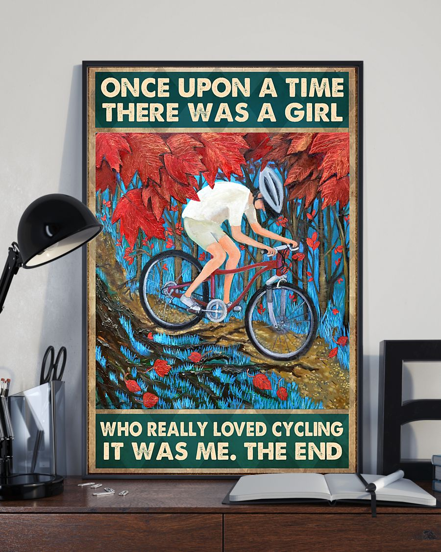 Cycling Girl Poster Once Upon A Time Vintage Room Home Decor Wall Art Gifts Idea - Mostsuit