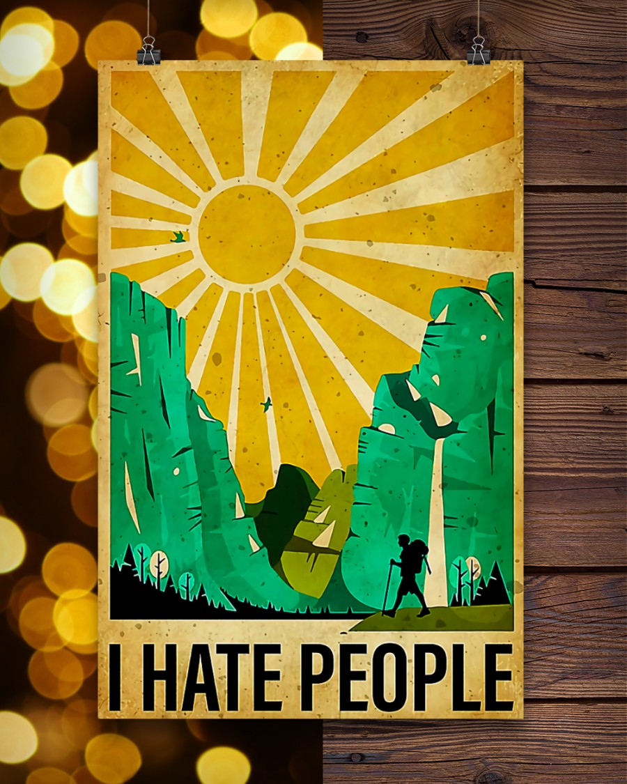 Hiking I Hate People Funny Poster Vintage Room Home Decor Wall Art Gifts Idea - Mostsuit