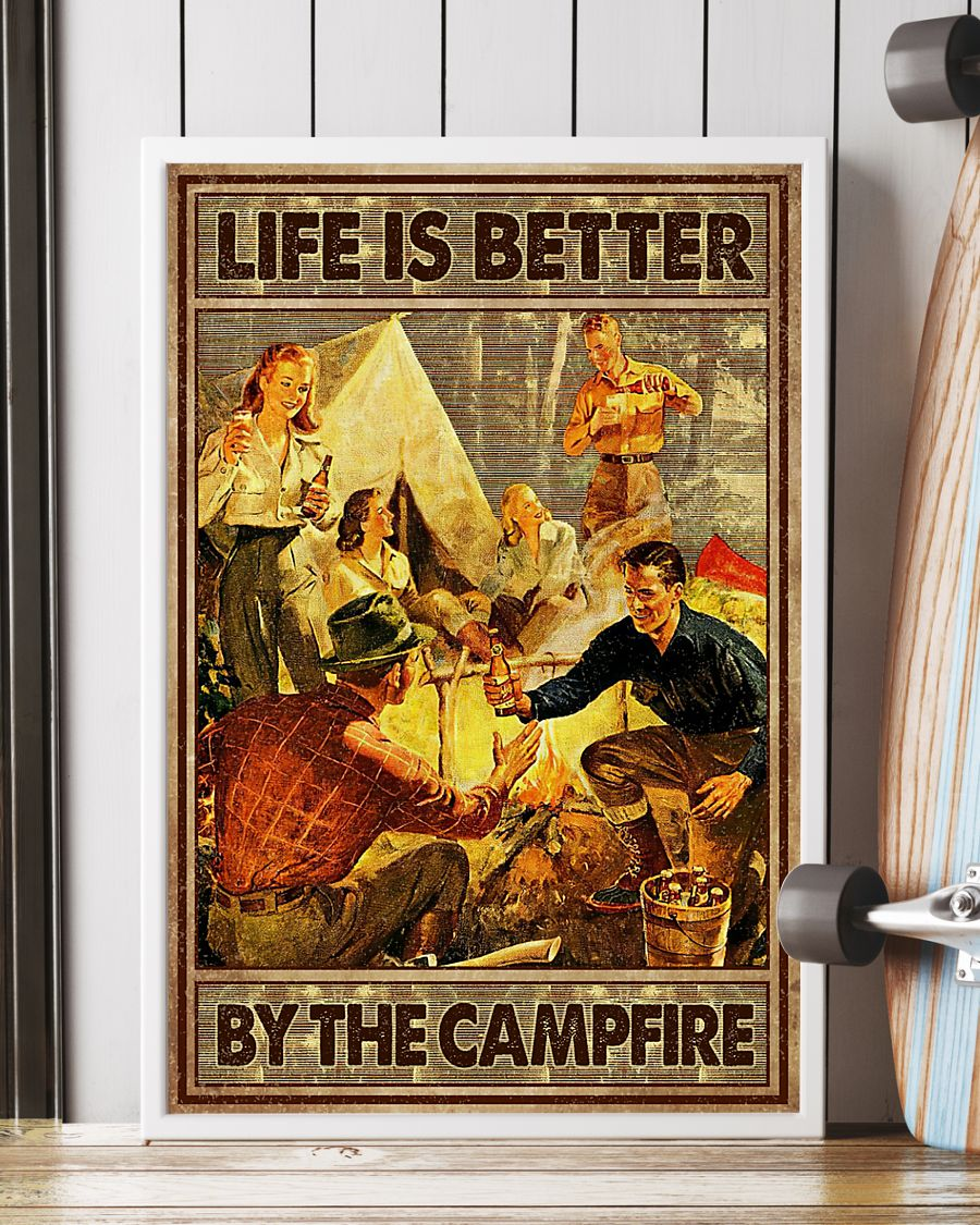 Camping Canvas Prints Life Is Better By The Campfire Vintage Wall Art Gifts Vintage Home Wall Decor Canvas - Mostsuit