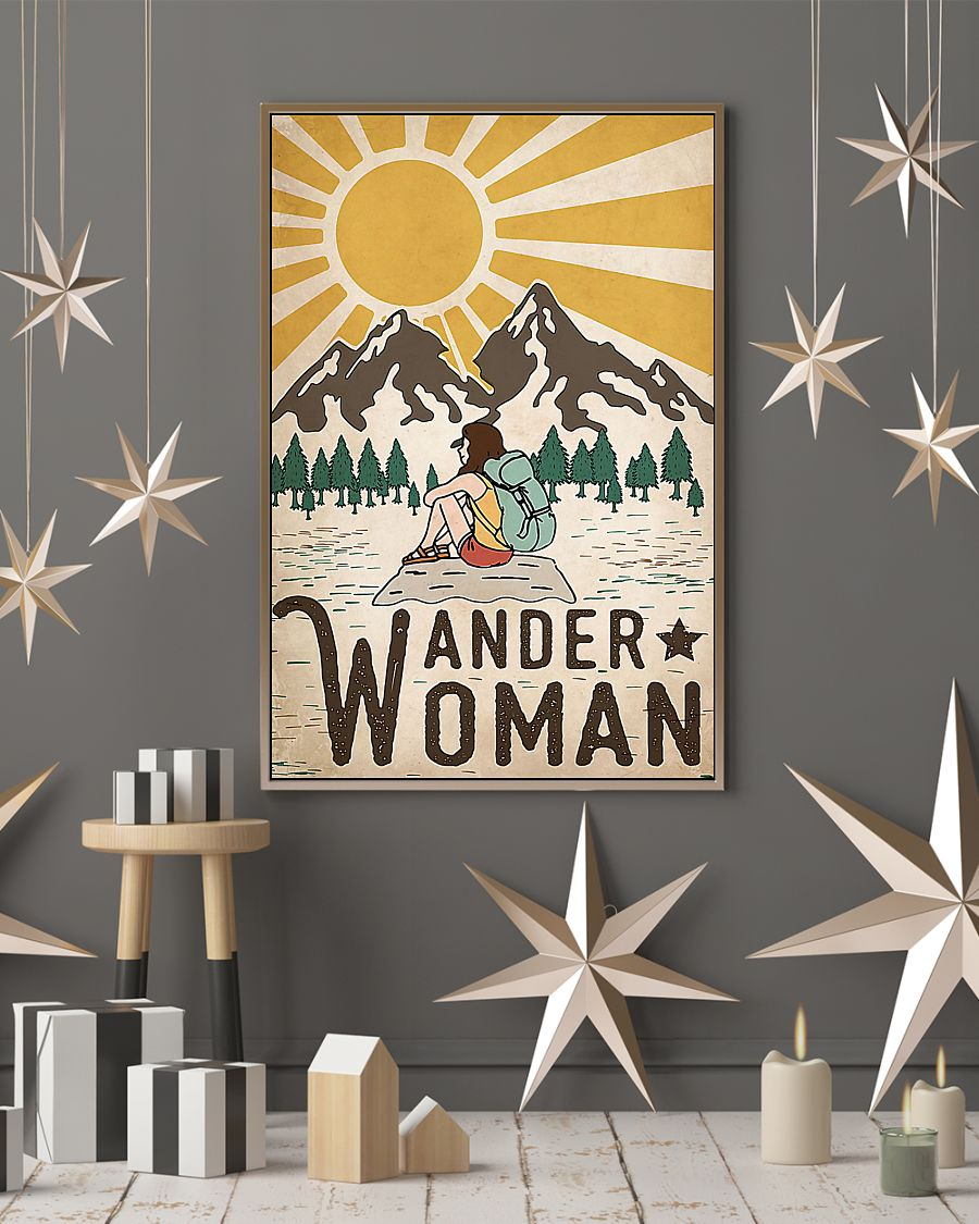 Hiking Wander Woman Poster Vintage Room Home Decor Wall Art Gifts Idea - Mostsuit
