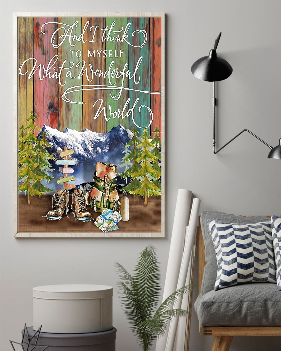 Hiking I Think To Myself What A Wonderful World Canvas Prints Vintage Wall Art Gifts Vintage Home Wall Decor Canvas - Mostsuit