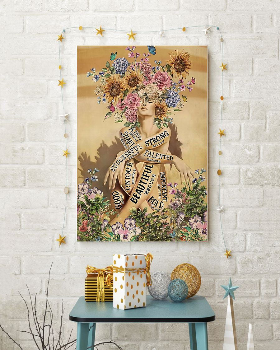 Garden Strong Girl Kind Successful Smart Canvas Prints Flowers Vintage Wall Art Gifts Vintage Home Wall Decor Canvas - Mostsuit