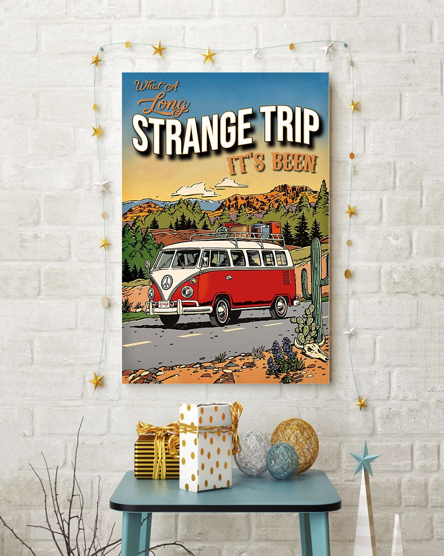 Camper Van Canvas Prints What A Long Strange Trip Vintage Wall Art Gifts Vintage Home Wall Decor Canvas - Mostsuit