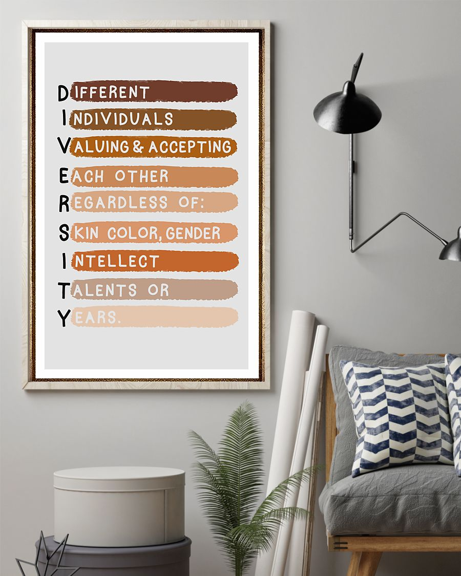 Diversity Definition Equal Rights Classroom Teacher Poster Vintage Room Home Decor Wall Art Gifts Idea - Mostsuit
