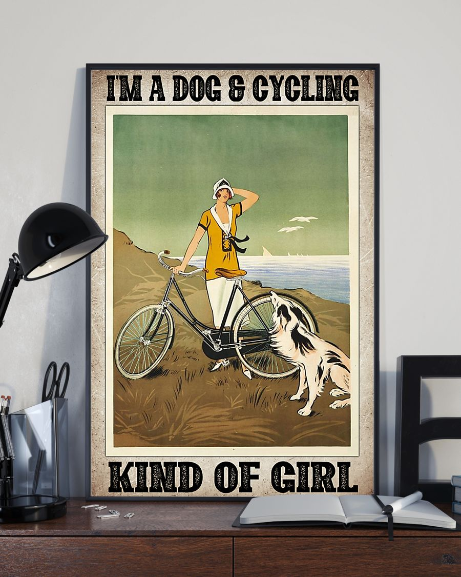 Cycling Dog Loves Poster I'm A Dog & Cycling Kind Of Girl Vintage Room Home Decor Wall Art Gifts Idea - Mostsuit