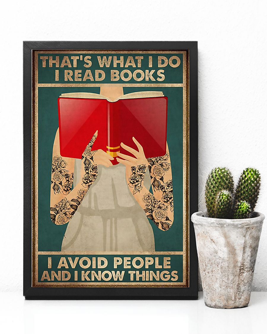 Tattoo Girl Loves Book Poster That's What I Do Vintage Room Home Decor Wall Art Gifts Idea - Mostsuit