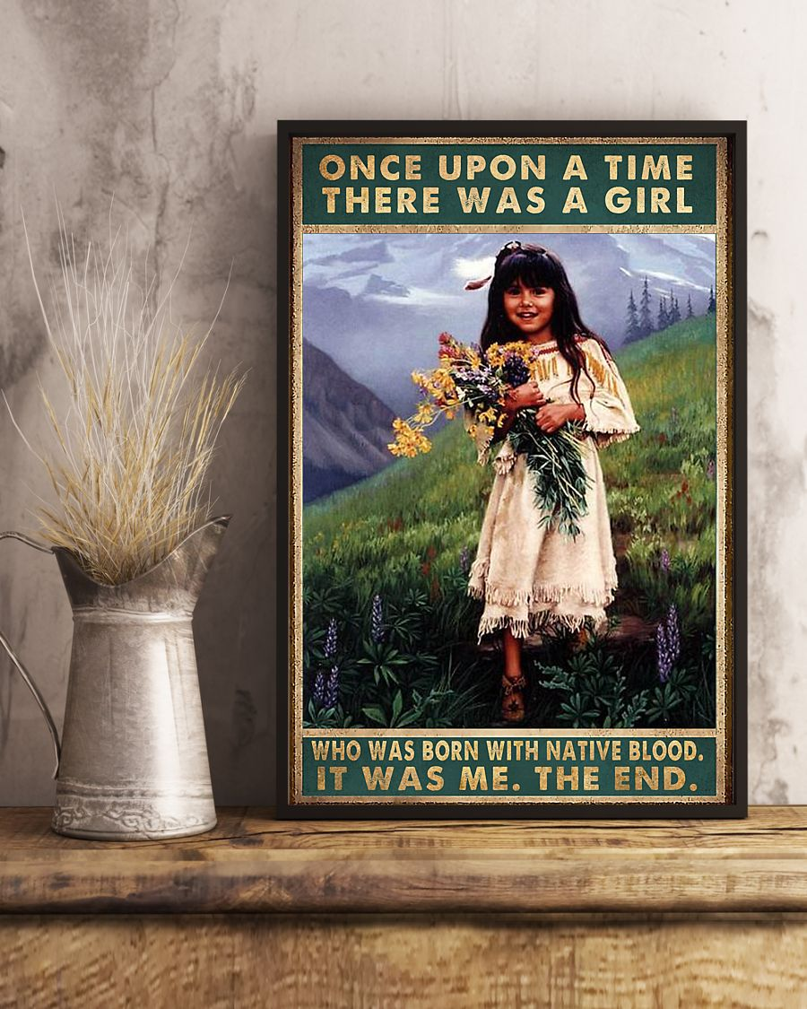 Native American Poster There Was A Girl Who Was Born With Native Blood Vintage Room Home Decor Wall Art Gifts Idea - Mostsuit