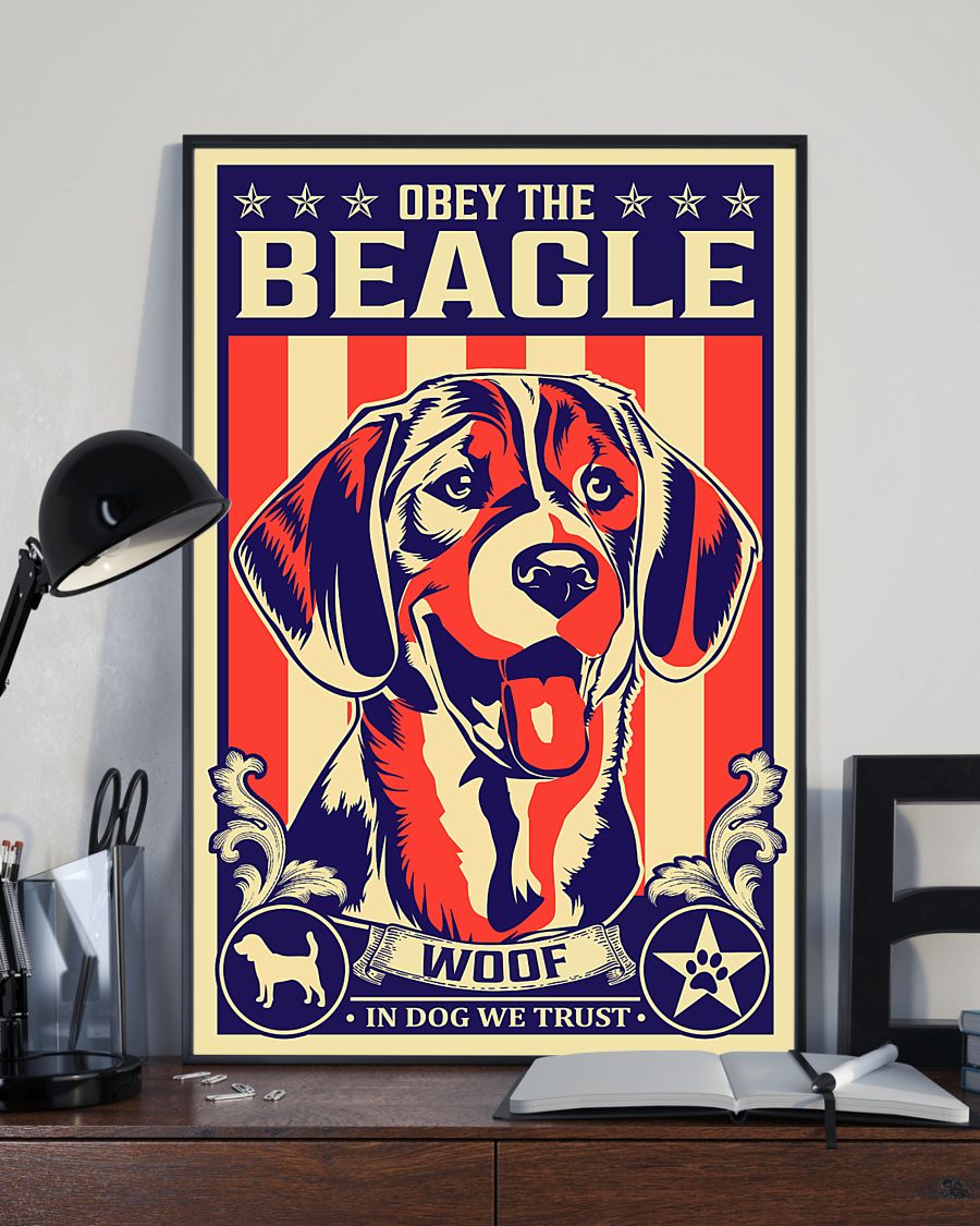 Obey The Beagle Dog Loves Poster Vintage Room Home Decor Wall Art Gifts Idea - Mostsuit