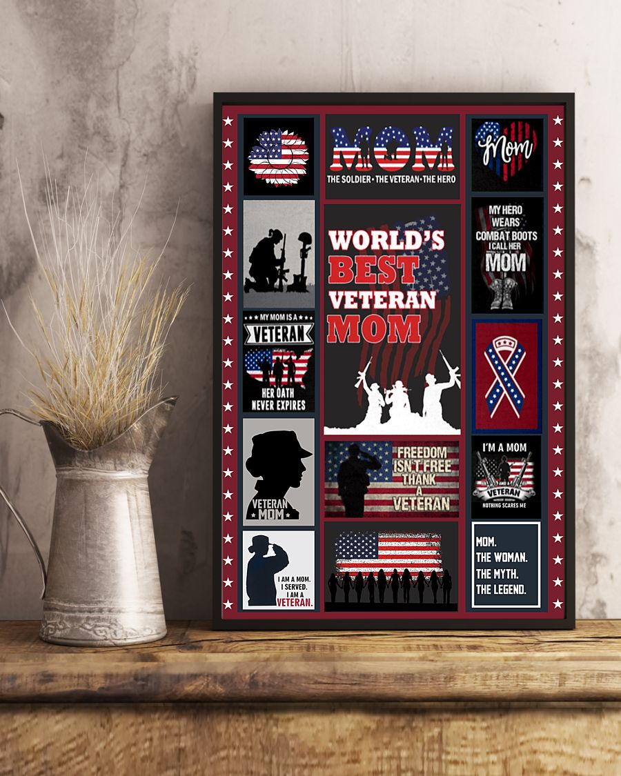 Proud Of Veteran Mom Canvas Prints Vintage Wall Art Gifts Vintage Home Wall Decor Canvas - Mostsuit
