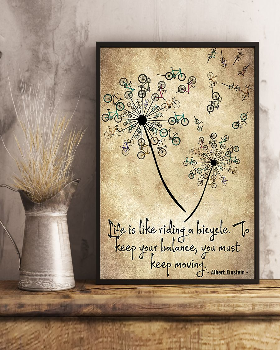 Bicycle Dandelion Life Is Like Is Riding A Bicycle Poster Vintage Room Home Decor Wall Art Gifts Idea - Mostsuit For Biker