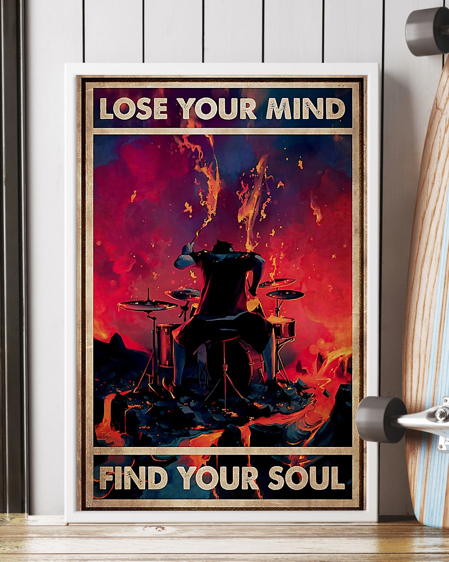 Drummer Playing Drums Poster Lose Your Mind Find Your Soul Vintage Room Home Decor Wall Art Gifts Idea - Mostsuit