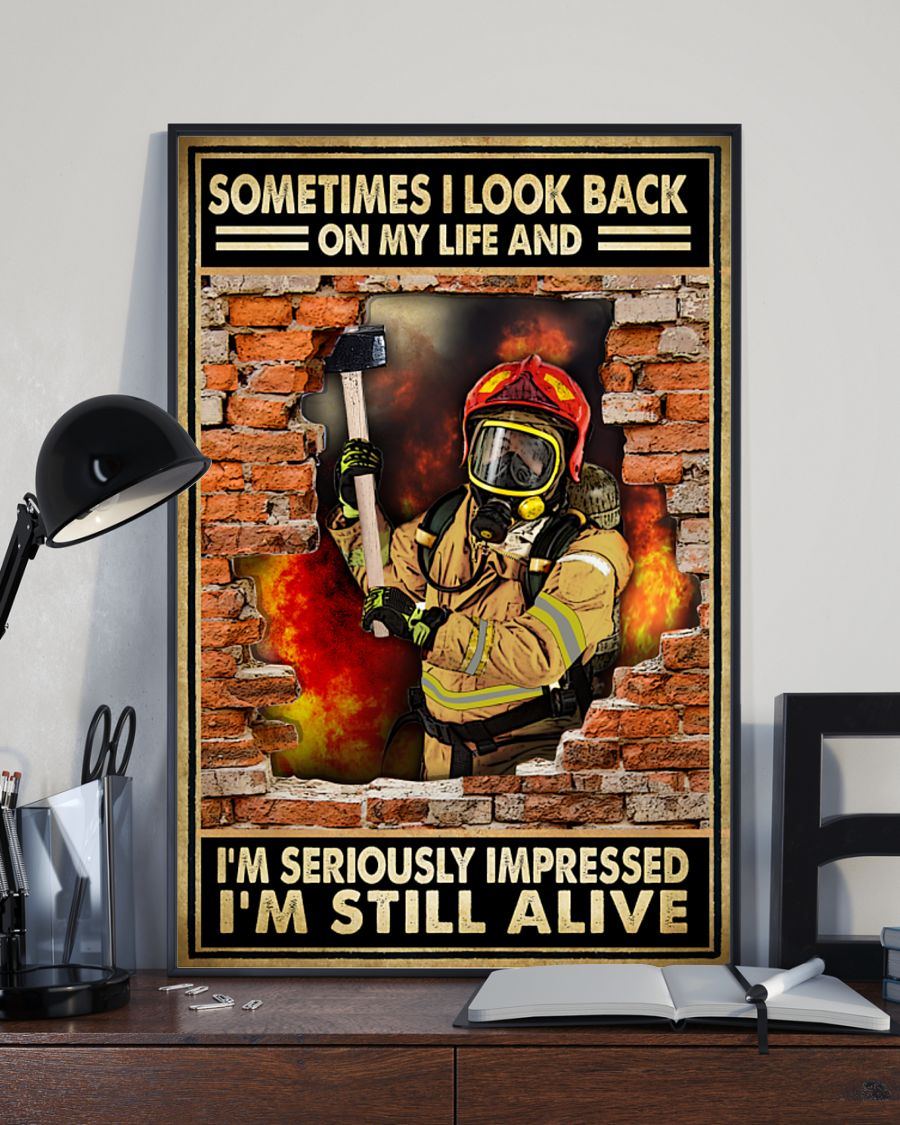 Firefighter Canvas Prints Sometimes I Look Back On My Life Vintage Wall Art Gifts Vintage Home Wall Decor Canvas - Mostsuit