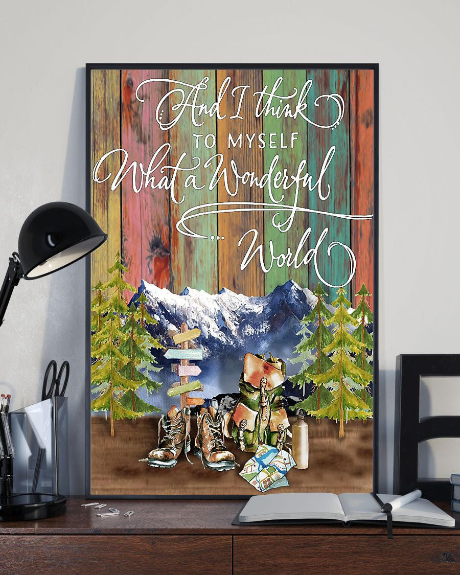 Hiking I Think To Myself What A Wonderful World Canvas Prints Vintage Wall Art Gifts Vintage Home Wall Decor Canvas - Mostsuit