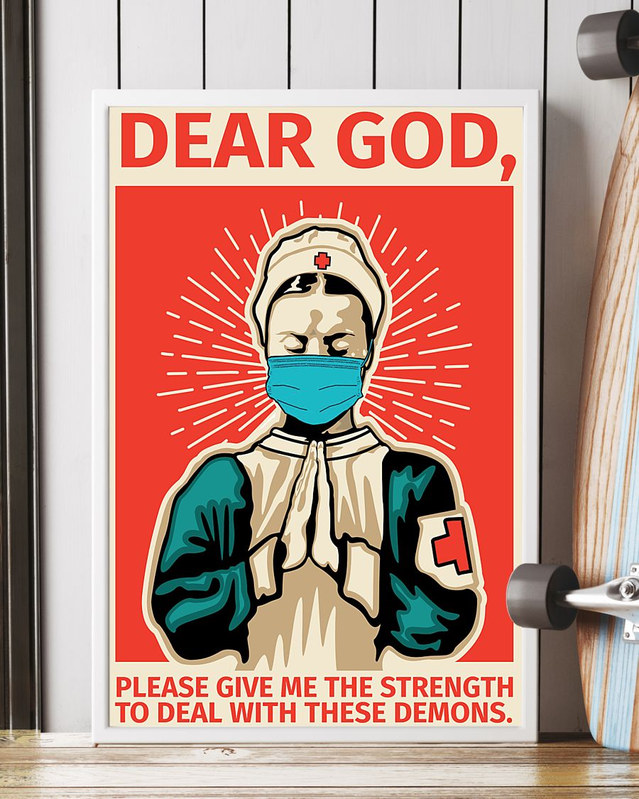 Nurse Poster Dear God Please Give Me The Strength Vintage Room Home Decor Wall Art Gifts Idea - Mostsuit
