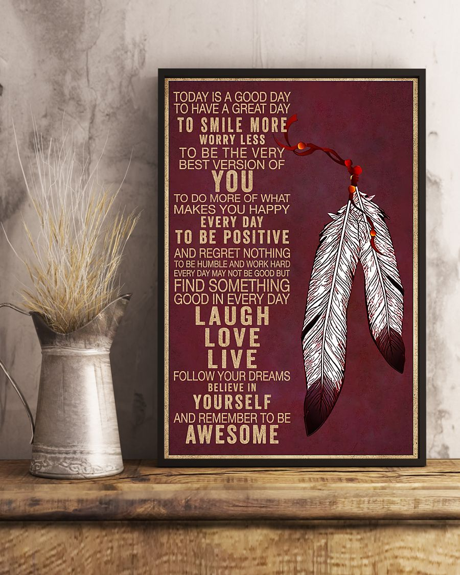 Native American Indians Pride Canvas Prints Every Day Laugh Love Live Wall Art Gifts Vintage Home Wall Decor Canvas - Mostsuit