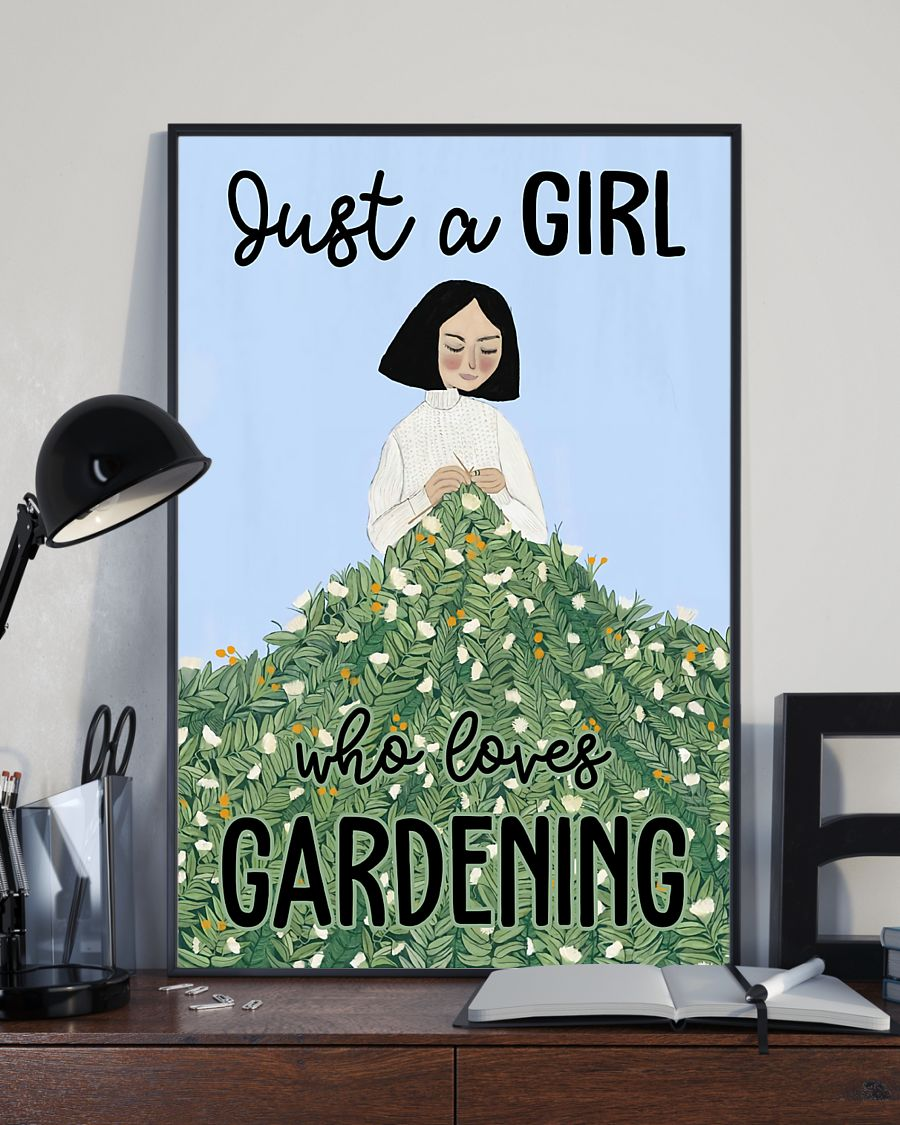 Gardener Garden Loves Poster Just A Girl Who Loves Gardening Vintage Room Home Decor Wall Art Gifts Idea - Mostsuit
