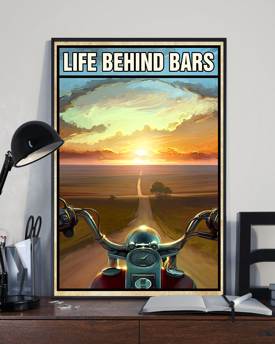 Biker Motorbike Poster Life Behind Bars Vintage Room Home Decor Wall Art Gifts Idea - Mostsuit