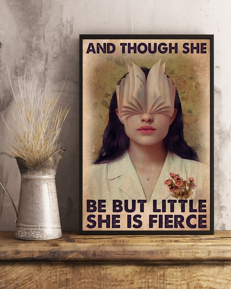 Book Loves Poster And Though She Be But Little She Is Fierce Vintage Room Home Decor Wall Art Gifts Idea - Mostsuit