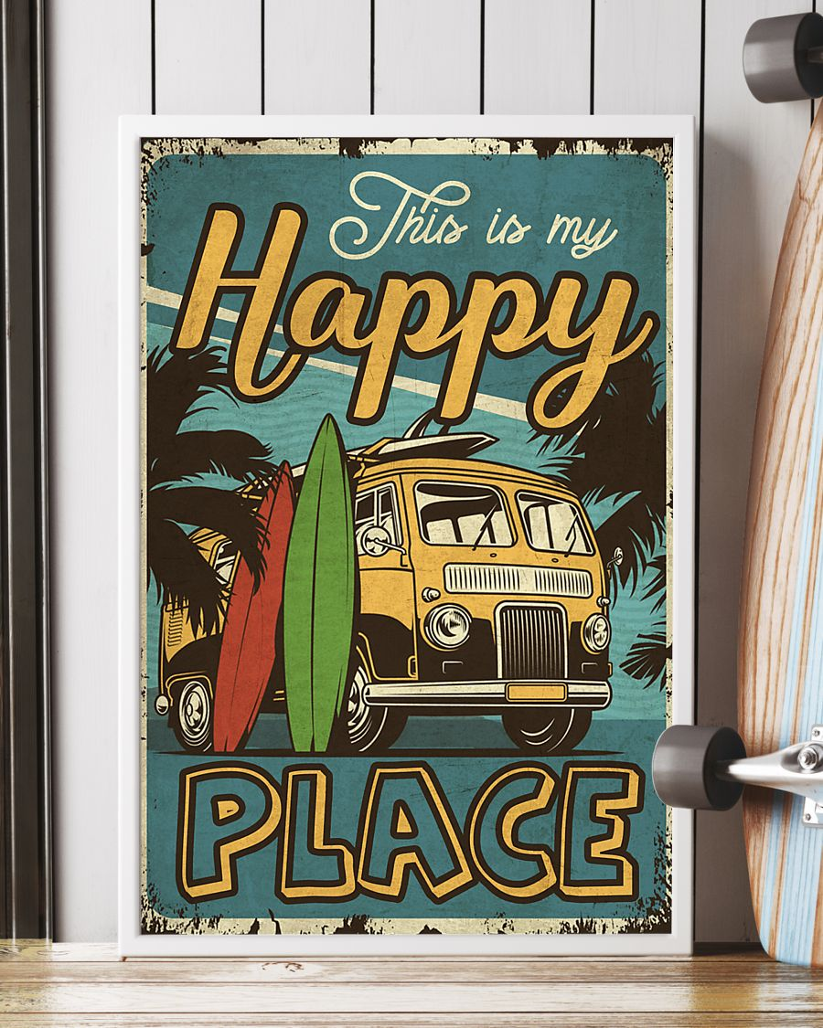 Surfing This Is My Happy Place Poster Vintage Room Home Decor Wall Art Gifts Idea - Mostsuit