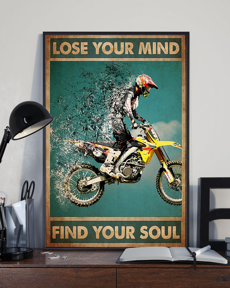 Motocross Poster Lose My Mind And Find My Soul Vintage Room Home Decor Wall Art Gifts Idea - Mostsuit