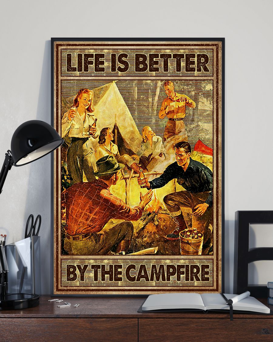 Camping Canvas Prints Life Is Better By The Campfire Vintage Wall Art Gifts Vintage Home Wall Decor Canvas - Mostsuit