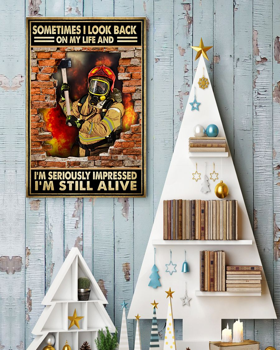 Firefighter Canvas Prints Sometimes I Look Back On My Life Vintage Wall Art Gifts Vintage Home Wall Decor Canvas - Mostsuit