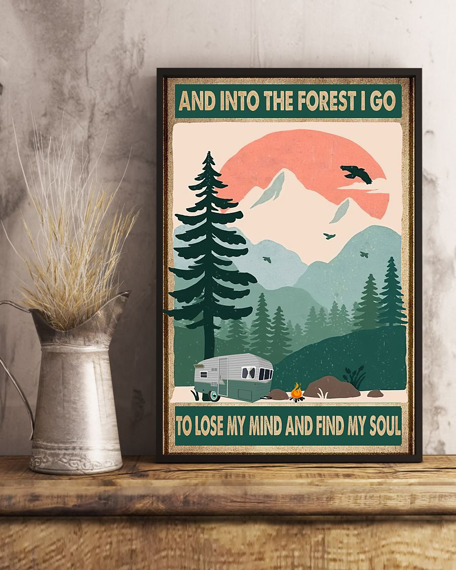 Camping Poster Into The Forest I Go To Lose My Mind And Find My Soul Vintage Room Home Decor Wall Art Gifts Idea - Mostsuit