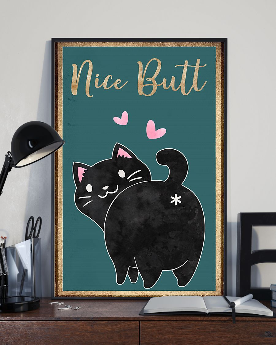 Black Cat Nice Butt Funny Poster Cat Loves Vintage Room Home Decor Wall Art Gifts Idea - Mostsuit