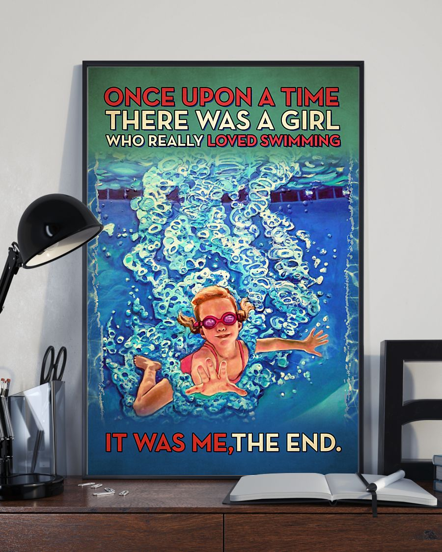 Swimming Poster Once Upon A Time There Was A Girl Vintage Room Home Decor Wall Art Gifts Idea - Mostsuit