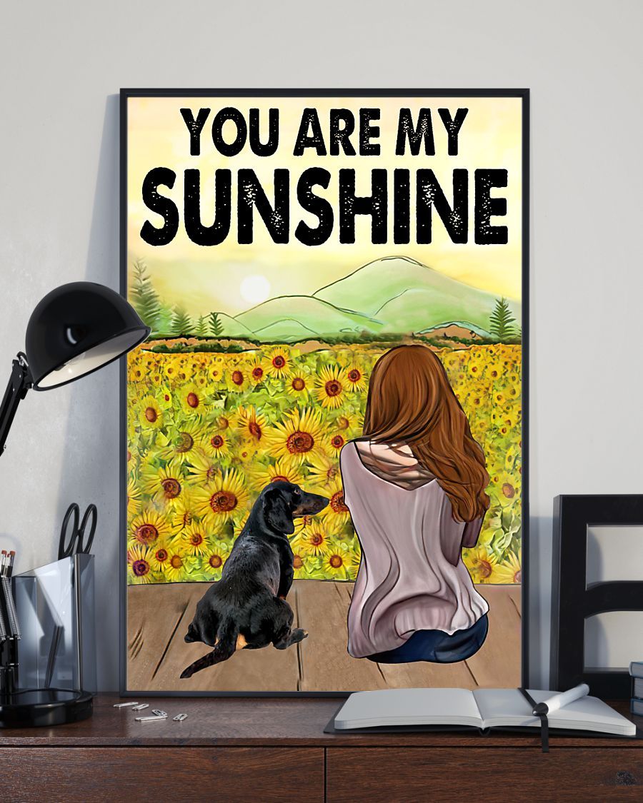Dachshund You Are My Sunshine Canvas - Gifts for Dog Lover | Puppies Home Room Wall Art - MostSuit
