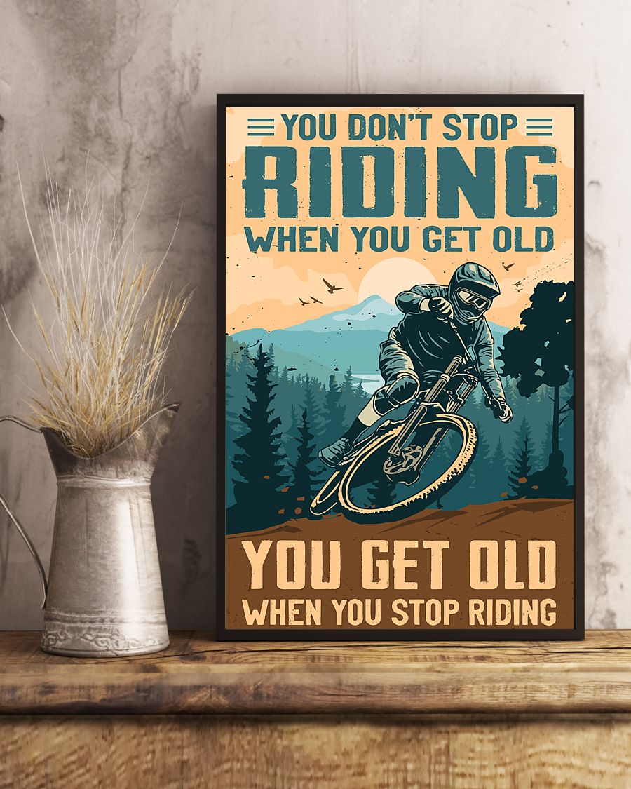 Moutain Biking Poster - Bike Riders Room Wall Art - Gift for Bikers - Gift for Dad Cyclists - Don't Stop