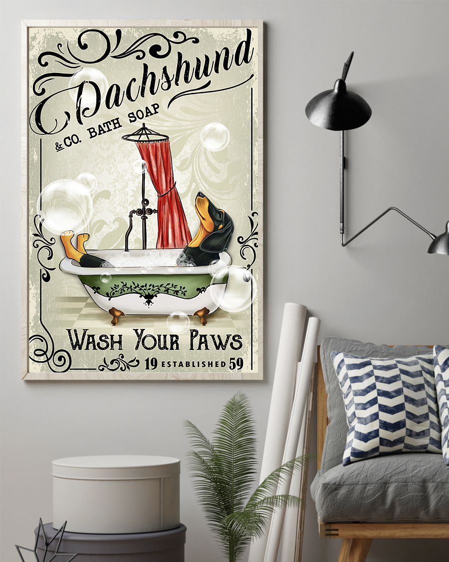 Dachshund Bath Soap Canvas 01 - Gifts for Dog Lover | Puppies Home Room Wall Art - MostSuit
