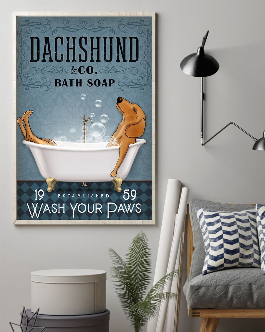 Dachshund Bathtub Canvas - Gifts for Dog Lover | Puppies Home Room Wall Art - MostSuit