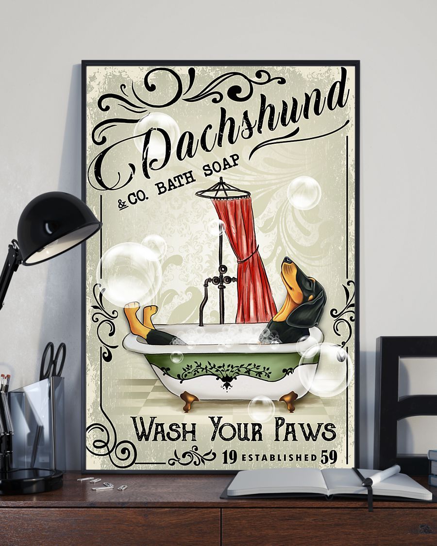 Dachshund Bath Soap Canvas 01 - Gifts for Dog Lover | Puppies Home Room Wall Art - MostSuit