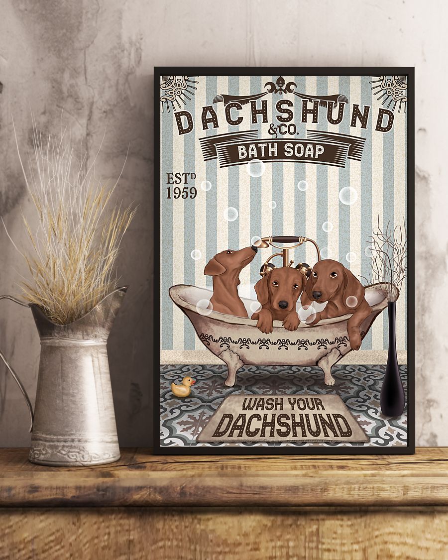 Dachshund Bath Soap Canvas - Gifts for Dog Lover | Puppies Home Room Wall Art - MostSuit